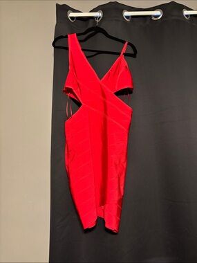 Fashion Nova Red Cutout Bodycon Mini Dress